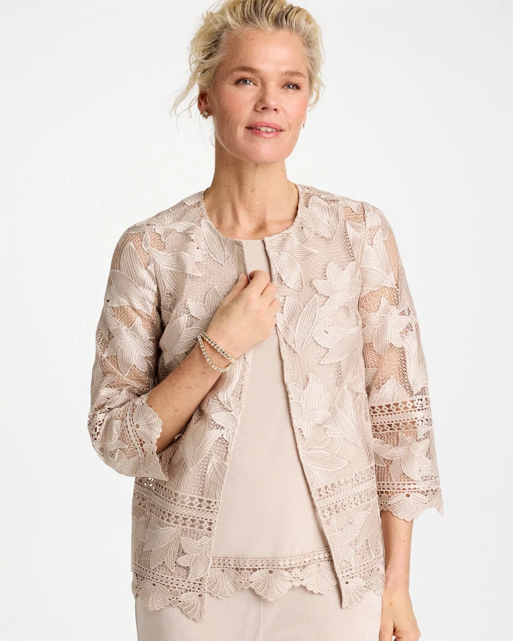 Chico's / Travelers™ Collection Scallop Lace Jacket
