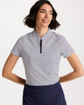 Chico's US - Zenergy® UPF Ruffle Striped Half Zip