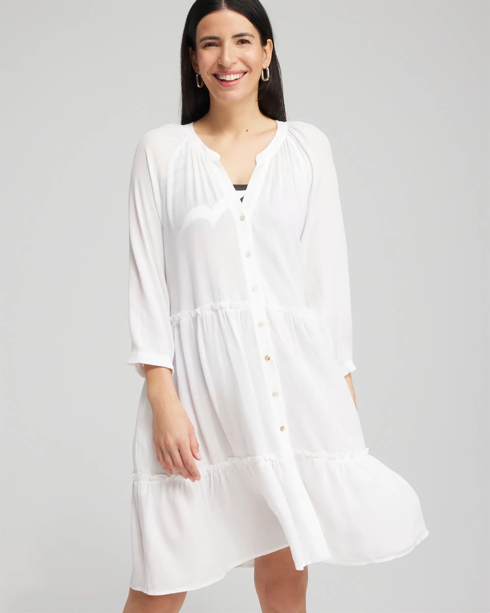 Chico's Outlet - Button Front Swim Coverup