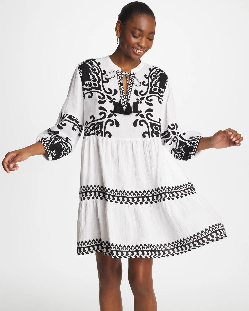 Chico's Discount - Woven Printed Swim Cover-Up Dress