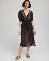 Chico's Discount - Miraclesuit® Beach Embroidered Long Kimono