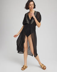 Chico's Discount - Miraclesuit® Beach Embroidered Long Kimono