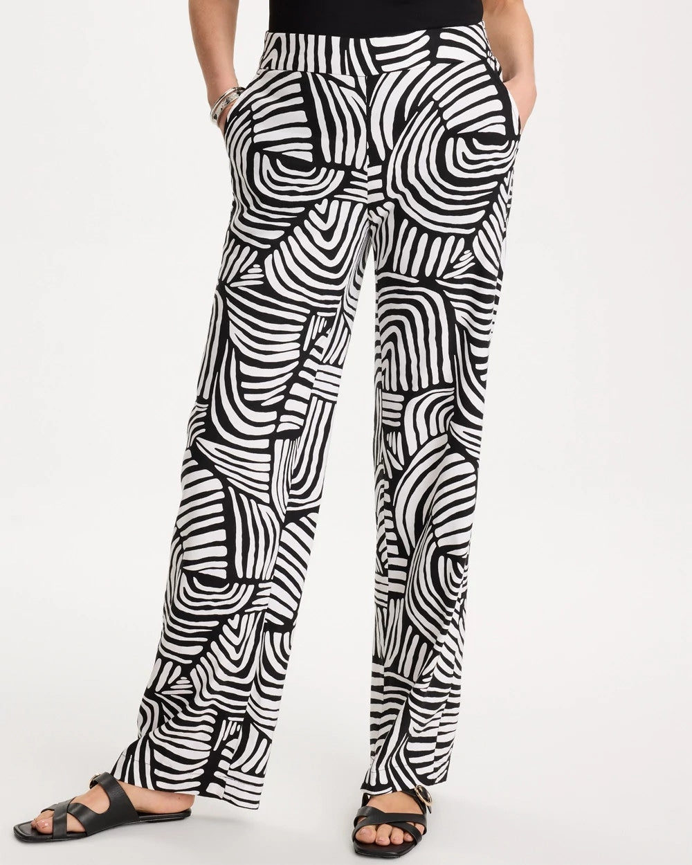 Chico's For Sale - Geo Pull-On Wide-Leg Linen Pants