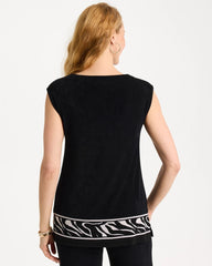 Chico's US - Travelers™ Abstract Zebra Trim Tunic