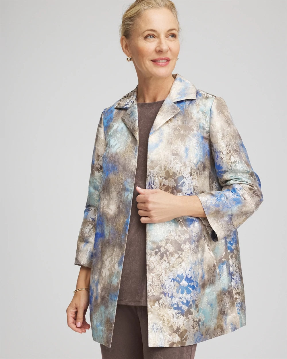 Chico's For Sale - Travelers™ Collection Watercolor Jacquard Jacket