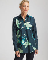 Chico's For Sale - No Iron™ Glacial Flora Sateen Shirt