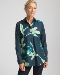 Chico's For Sale - No Iron™ Glacial Flora Sateen Shirt