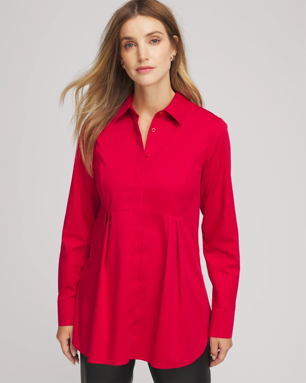 Chico's Outlet - No Iron™ Peplum Pleated Shirt