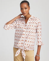 Chico's US - No Iron™ Tie-Front Geo-Print Shirt