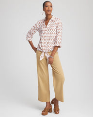 Chico's US - No Iron™ Tie-Front Geo-Print Shirt