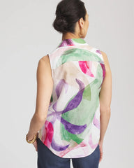 Chico's / No Iron™ Bloom Linen Tie-Front Shirt