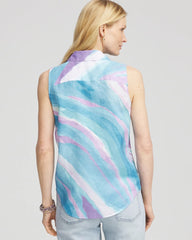 Chico's For Sale - No Iron™ Linen Tie-Front Sleeveless Shirt