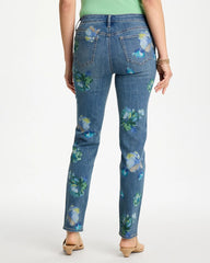 Chico's Discount - Girlfriend Slim Floral Ankle Jeans