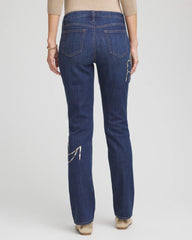 Chico's Sequins Rose Girlfriend Slim-Leg Jeans