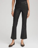 Chico's Discount - Coated Girlfriend Cropped Flared Jeans