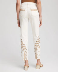 Chico's On Sale - Embellished Girlfriend Slim Ankle Jeans