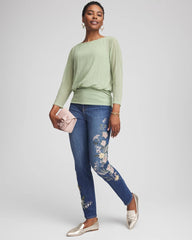 Chico's US - Appliqué Girlfriend Slim Ankle Jeans