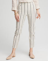 Chico's Discount - Brigitte™ Slub Striped Cropped Pants