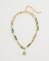 Chico's Outlet - Aventurine Stone Pendant Necklace