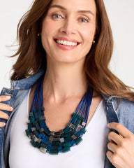 Chico's / Chico's Originals Resin Square Corded Necklace