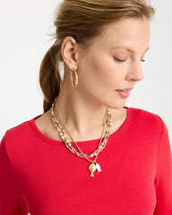Chico's For Sale - Neutral Jasper Shell Short Necklace