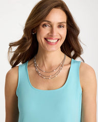 Chico's Discount - Pearlescent Bead Ball Short Necklace