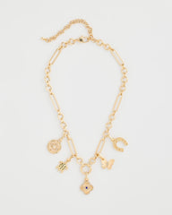 Chico's US - Shiny Goldtone Novelty Charm Necklace