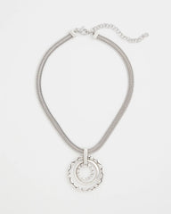 Chico's Outlet - Silver Short Pendant Necklace