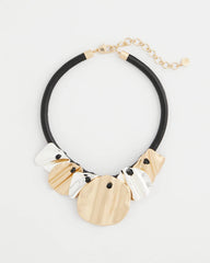 Chico's / Crinkle Mixed Metal Bib Necklace