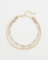 Chico's On Sale - Mixed Metal Link Triple-Strand Necklace