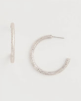 Chico's / Silvertone Textured Hoop Earrings