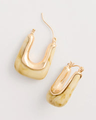 Chico's / Neutral Goldtone Square Hoop Earrings
