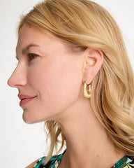 Chico's / Neutral Goldtone Square Hoop Earrings