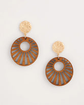 Chico's Discount - Wood Carved Sun Drop Earrings