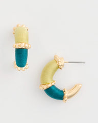 Chico's Sale - Goldtone Two-Tone Threaded Hoop Earrings