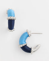 Chico's On Sale - Silvertone Two-Tone Threaded Hoop Earrings