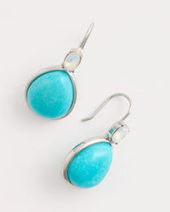 Chico's For Sale - Genuine Jade Teal Teardrop Earrings