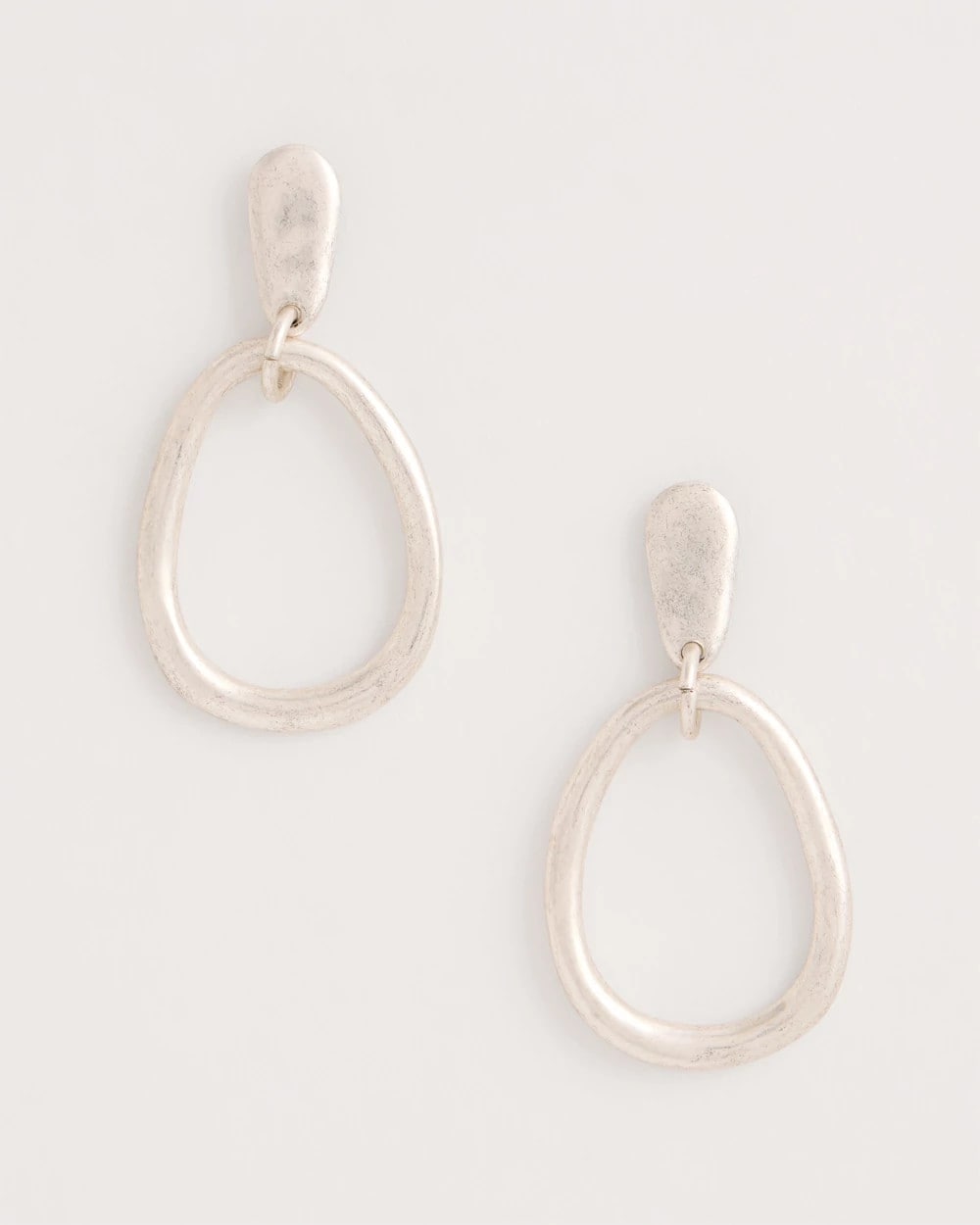 Chico's US - Silvertone Open Circle Drop Earrings