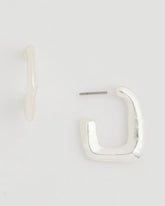 Chico's Outlet - Mini Silvertone Square Earrings