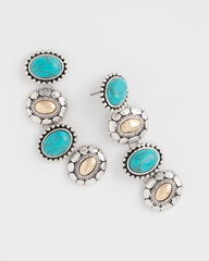 Chico's Online - Turquoise Mixed Metal Linear Earrings