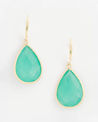 Chico's / Green Teardrop Fishwire Earrings