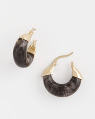 Chico's Marble Gold Hoop Earrings