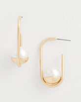 Chico's Outlet - Pearl Gold Hoop Earrings