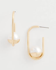 Chico's Outlet - Pearl Gold Hoop Earrings