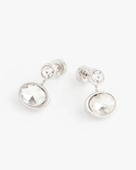 Chico's / Silvertone Bezel Stud Earrings