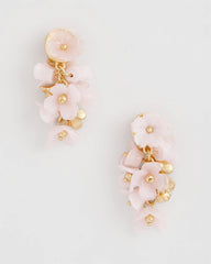 Chico's Discount - Pink Flower Cluster Drop Earrings