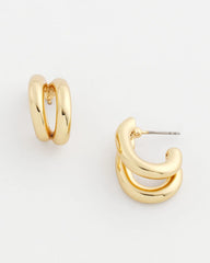 Chico's For Sale - Gold Double Mini Hoop Earrings