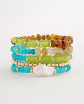 Chico's On Sale - Multi-Colored Stretch Set of Five Beaded Bracelets