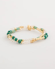 Chico's Outlet - Genuine Howlite Beaded Stretch Bracelet