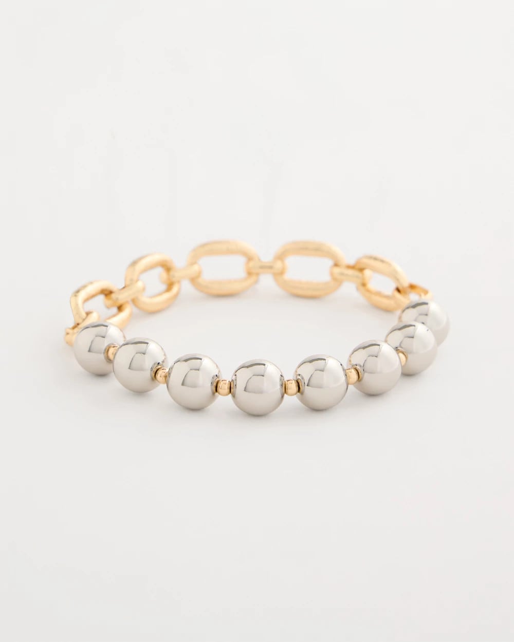 Chico's Online - Mixed Metal Chain Bead Stretch Bracelet